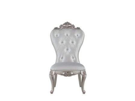 Gorsedd - Side Chair (Set of 2) - Cream Fabric & Antique White Fashion