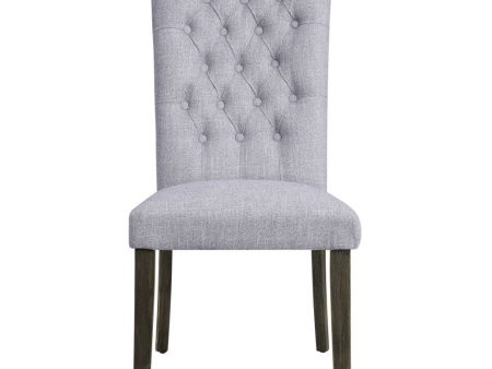 Merel - Side Chair (Set of 2) - Gray Linen & Gray Oak Sale