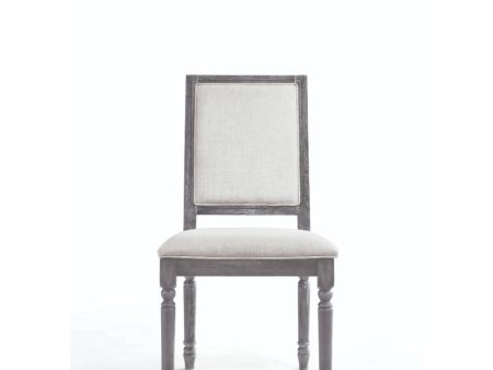 Leventis - Side Chair (Set of 2) - Cream Linen & Weathered Gray Supply