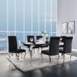 Fabiola - Dining Table - Stainless Steel & Black Glass Cheap