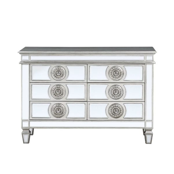 Varian - Server - Mirrored & Antique Platinum - 34  Fashion