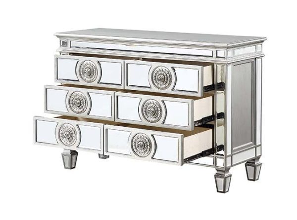 Varian - Server - Mirrored & Antique Platinum - 34  Fashion