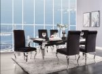 Fabiola - Dining Table - Stainless Steel & Black Glass Cheap