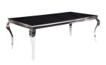 Fabiola - Dining Table - Stainless Steel & Black Glass Cheap