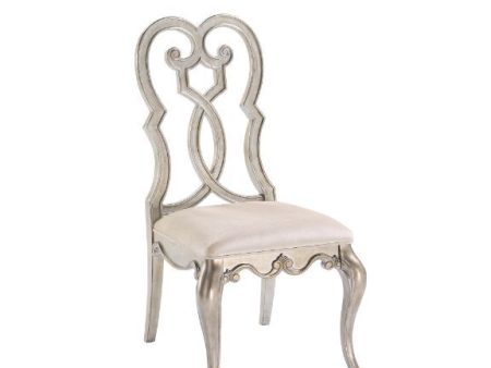 Esteban - Side Chair (Set of 2) - Ivory Velvet & Antique Champagne Finish Online