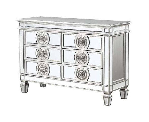 Varian - Server - Mirrored & Antique Platinum - 34  Fashion