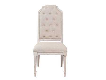 Wynsor - Side Chair (Set of 2) - Fabric & Antique Champagne Supply