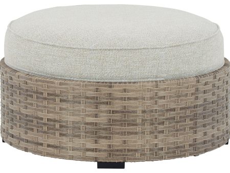 Calworth - Beige - Ottoman with Cushion Online Hot Sale