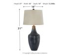 Evania - Indigo - Metal Table Lamp Online Hot Sale