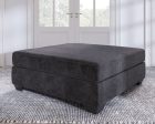 Lavernett - Charcoal - Oversized Accent Ottoman For Sale