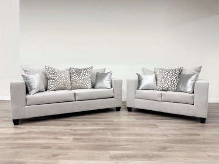 110 Hollywood Grey Sofa & Loveseat Fashion