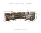 Segburg - Driftwood - Left Arm Facing Power Sofa with Console 4 Pc Sectional Sale