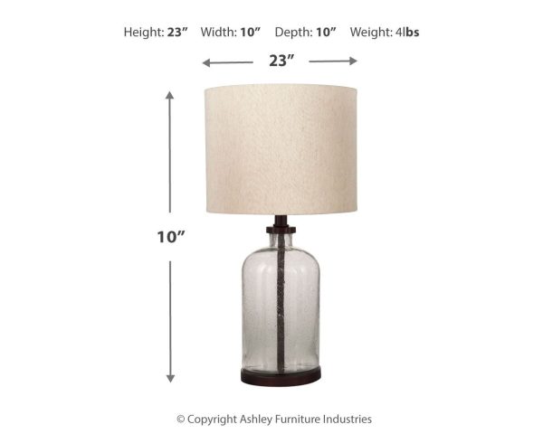 Bandile - Clear   Bronze Finish - Glass Table Lamp Online Sale