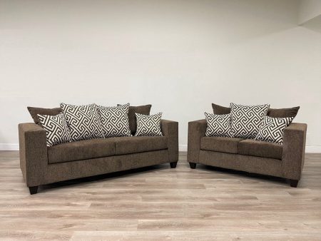 110 Brown Mocha Sofa & Loveseat Online