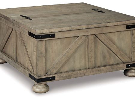 Aldwin - Gray - Cocktail Table With Storage - Square Online Sale