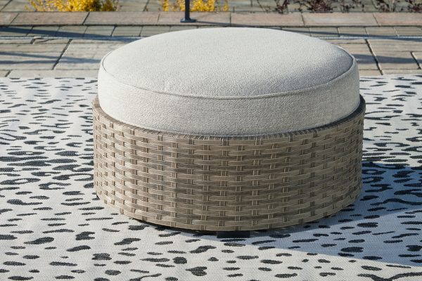 Calworth - Beige - Ottoman with Cushion Online Hot Sale