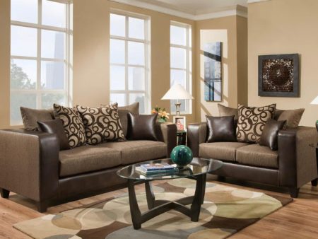 110 Chocolate Sofa and Loveseat Discount