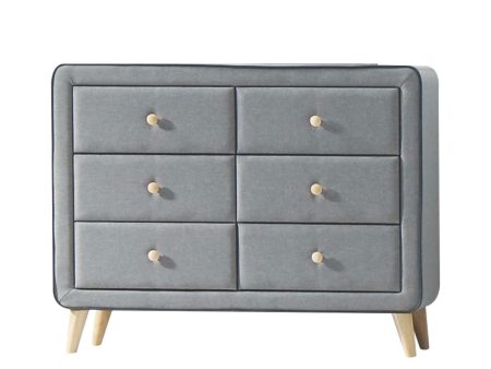 Valda - Dresser - Light Gray Fabric Hot on Sale