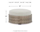 Calworth - Beige - Ottoman with Cushion Online Hot Sale