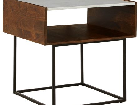 Rusitori - Brown   Beige   White - Rectangular End Table Fashion