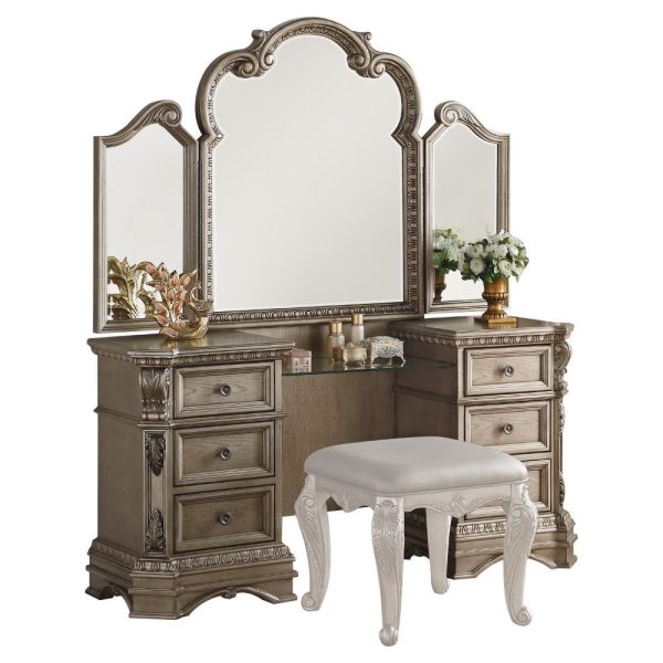 Northville - Vanity Desk - Antique Silver Online Hot Sale