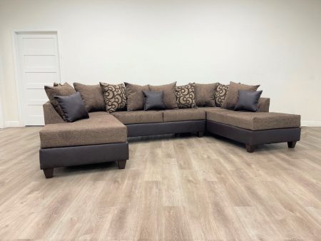 111 Brown Sectional For Discount