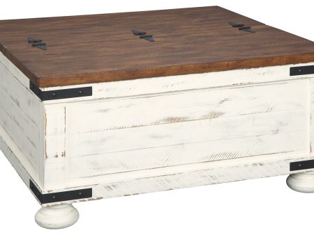 Wystfield - White   Brown - Cocktail Table with Storage For Cheap