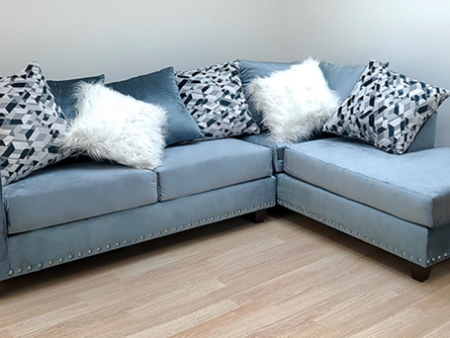 2019 Grey Blue Sectional Nailheads Discount