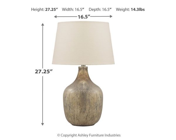 Mari - Gray   Gold Finish - Glass Table Lamp Supply