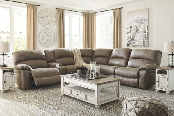 Segburg - Driftwood - Left Arm Facing Power Sofa with Console 4 Pc Sectional Sale