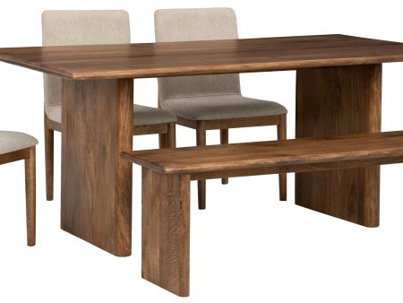 Isanti Dining Table 4 Chairs and Bench For Discount