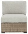 Calworth - Beige - Armless Chair w Cushion (Set of 2) Online Sale