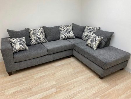 110 Charcoal Grey Sectional For Sale