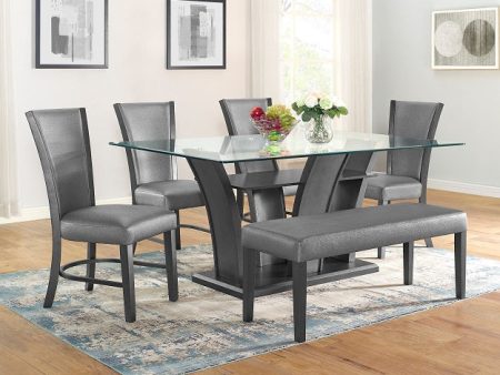 1216-6P CAMELIA GREY DINING SET For Sale