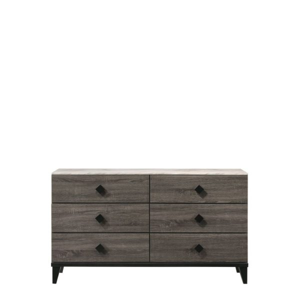 Avantika - Dresser - Faux Marble & Rustic Gray Oak Sale