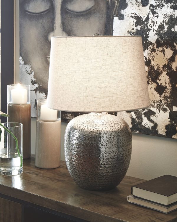 Magalie - Antique Silver Finish - Metal Table Lamp Online now