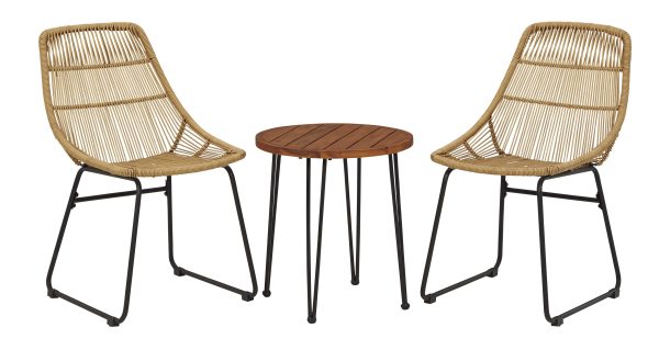 Coral Sand Outdoor Chairs with Table Set (Set of 3) For Cheap