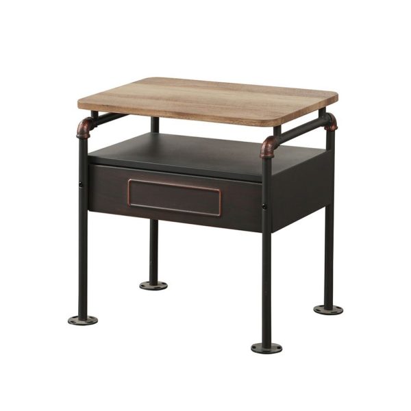 Nicipolis - Side Table - Antique Oak & Sandy Gray Online Sale