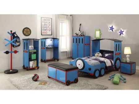 Tobi - Twin Bed - Blue Red & Black Train Cheap