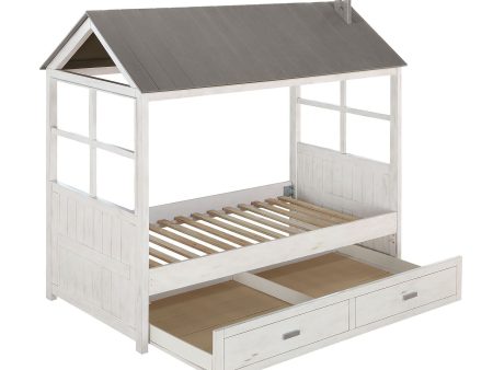 Tree House II - Twin Bed - Weathered White & Washed Gray Discount