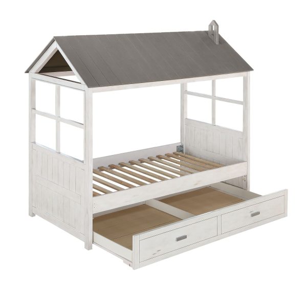 Tree House II - Twin Bed - Weathered White & Washed Gray Discount