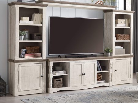 Havalance - Brown   Beige - 4 Pc. - Entertainment Center - 67  TV Stand For Cheap