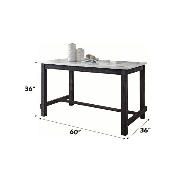 Yelena - Counter Height Table - Marble & Weathered Espresso Online