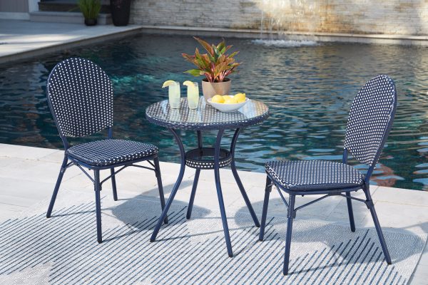 Odyssey Blue Outdoor Table and Chairs (Set of 3) Online Sale