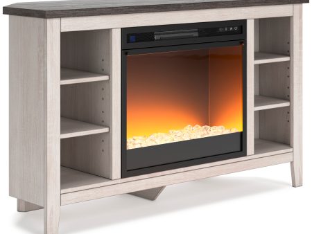 Dorrinson Corner TV Stand with Electric Fireplace Sale