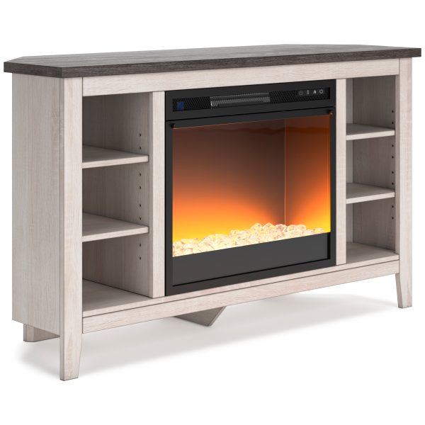 Dorrinson Corner TV Stand with Electric Fireplace Sale