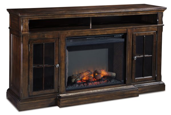 Roddinton XL TV Stand w Fireplace Option For Cheap